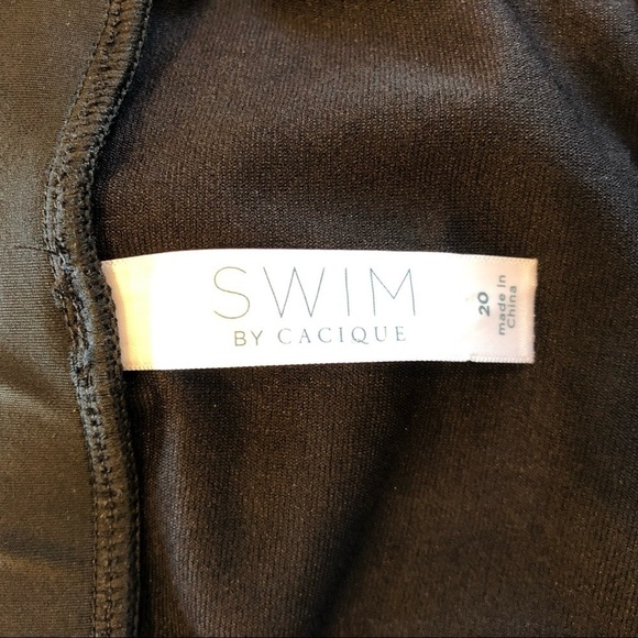 ๐ 6/$60, Swim By Cacique, Black Swim Suit Skirt Bottom, Ruching, Size 20 - Picture 4 of 5